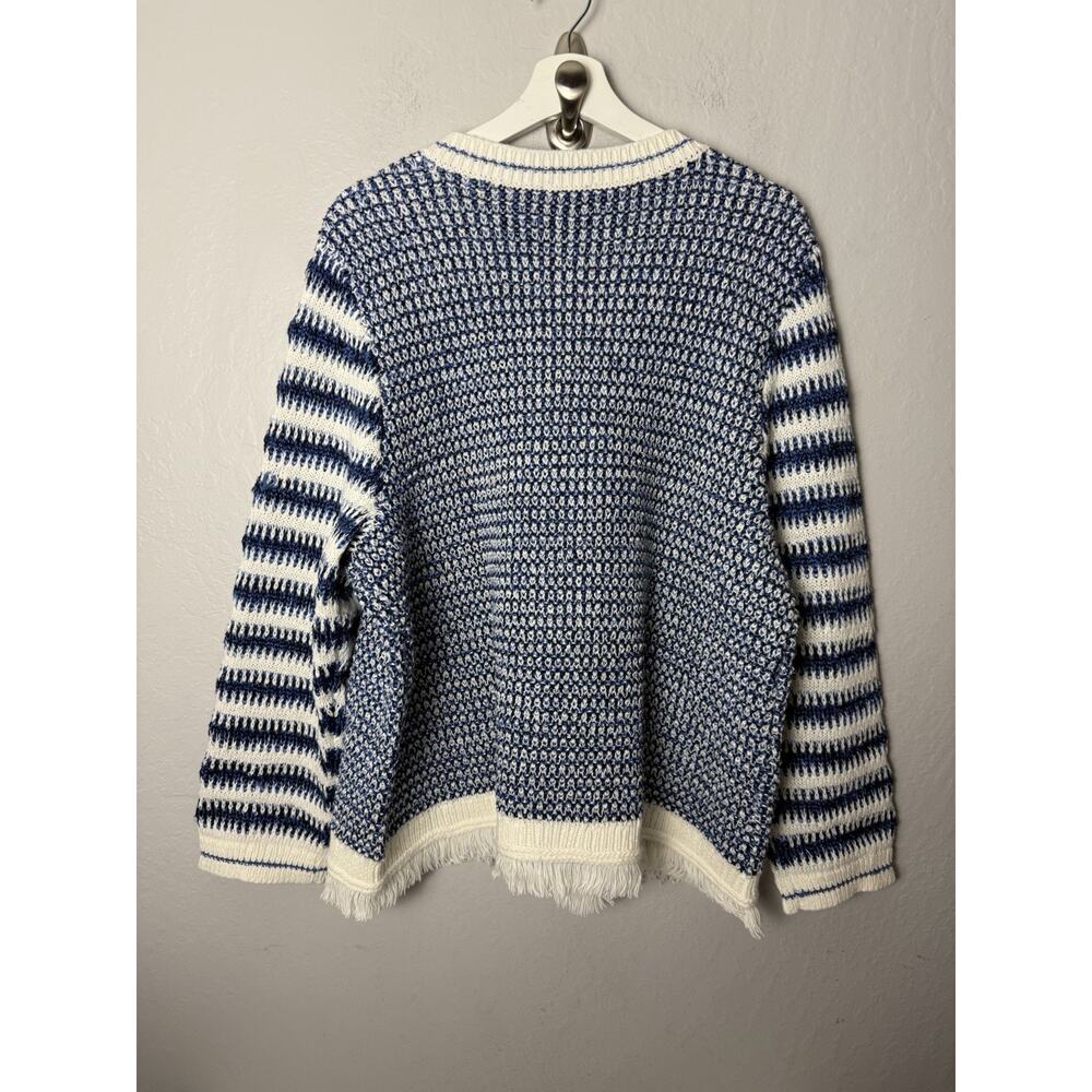 Talbots Plus Size 2x Mixed Texture Fringe Hem Ope… - image 2